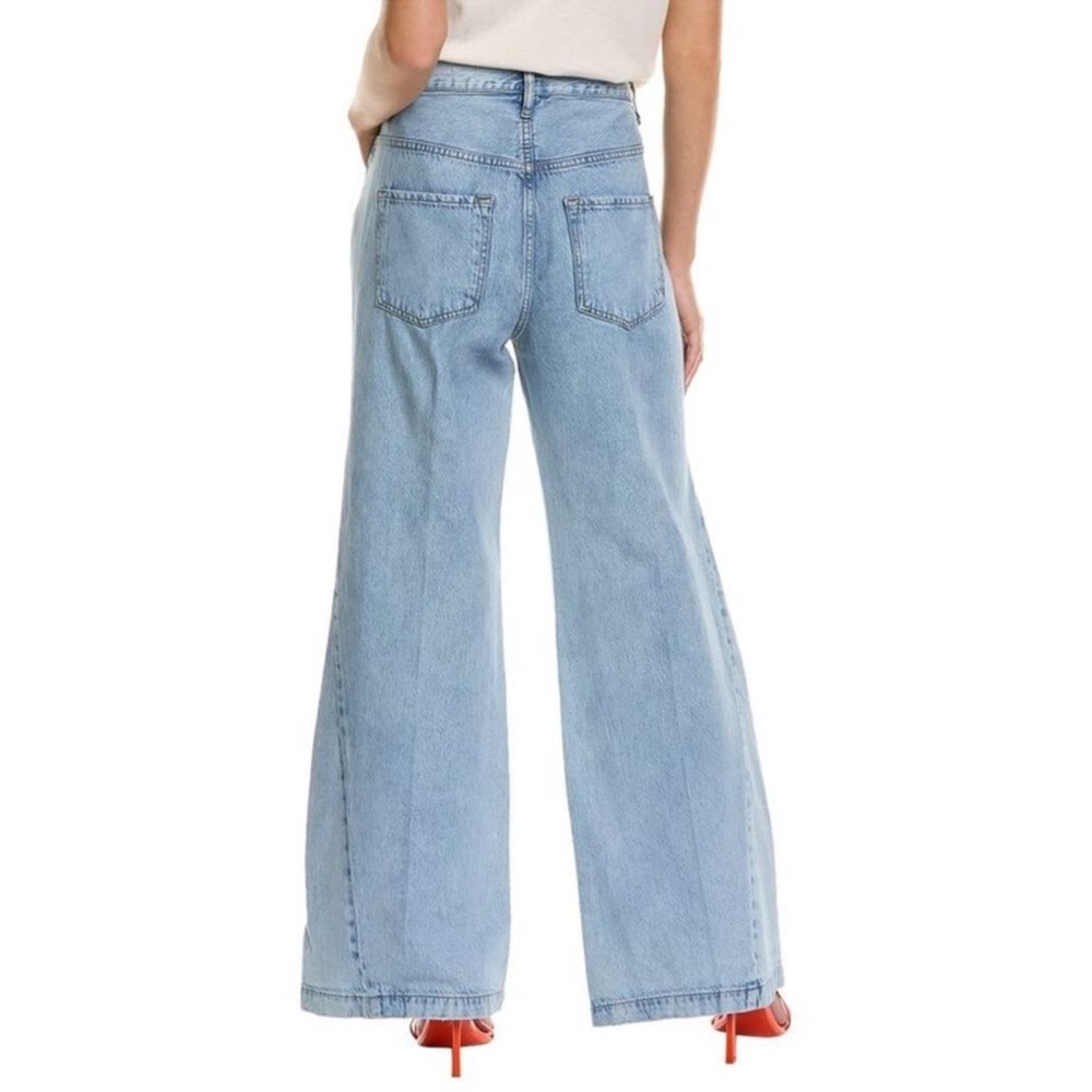 FRAME Denim Le Baggy Palazzo Jeans in Iceberg Flat Size 23 - Picture 2 of 15